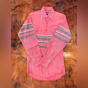 Wrangler Brushpopper Red and Gray Striped Shirt